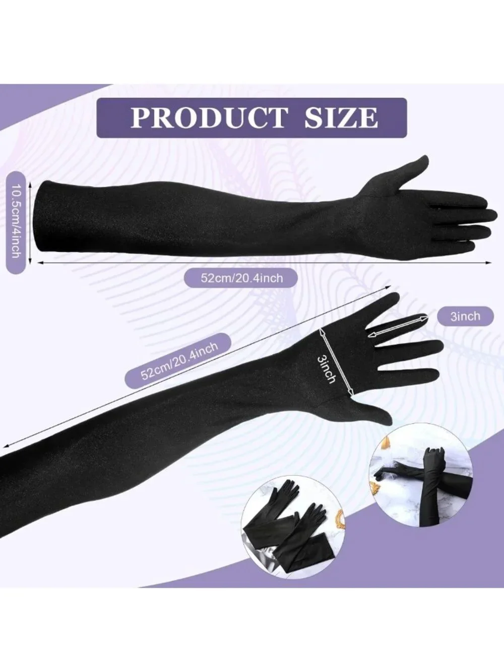 Elegant Long Satin Gloves for Women - 12 Pairs Elbow Opera Costume Formal Wear